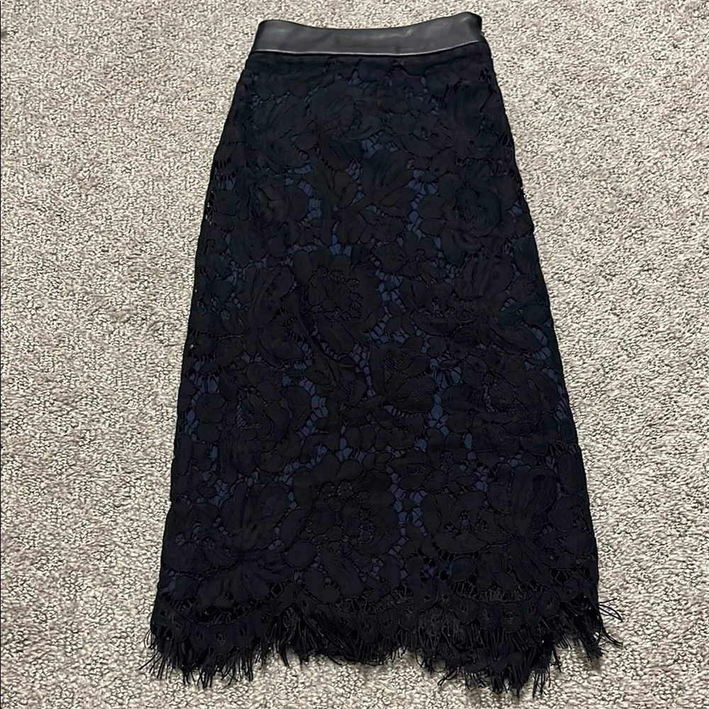 Brixon Ivy Black Lace Pencil Skirt